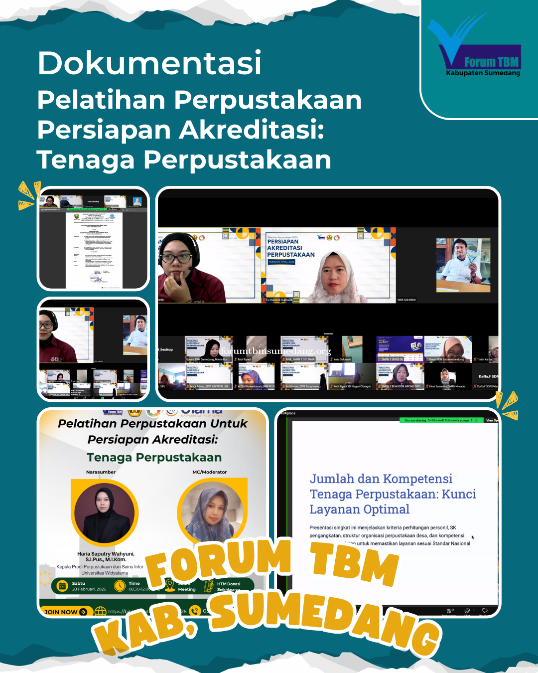 Forum TBM Kabupaten Sumedang Gelar Pelatihan Perpustakaan Untuk Persiapan Akreditasi: Tenaga Perpust